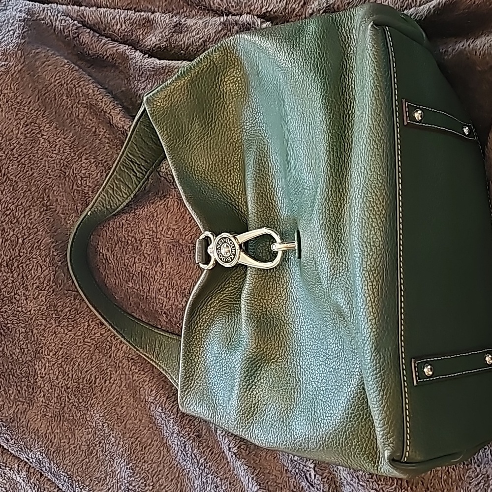 Dooney & Burke Army Green Leather Bag with Clasp